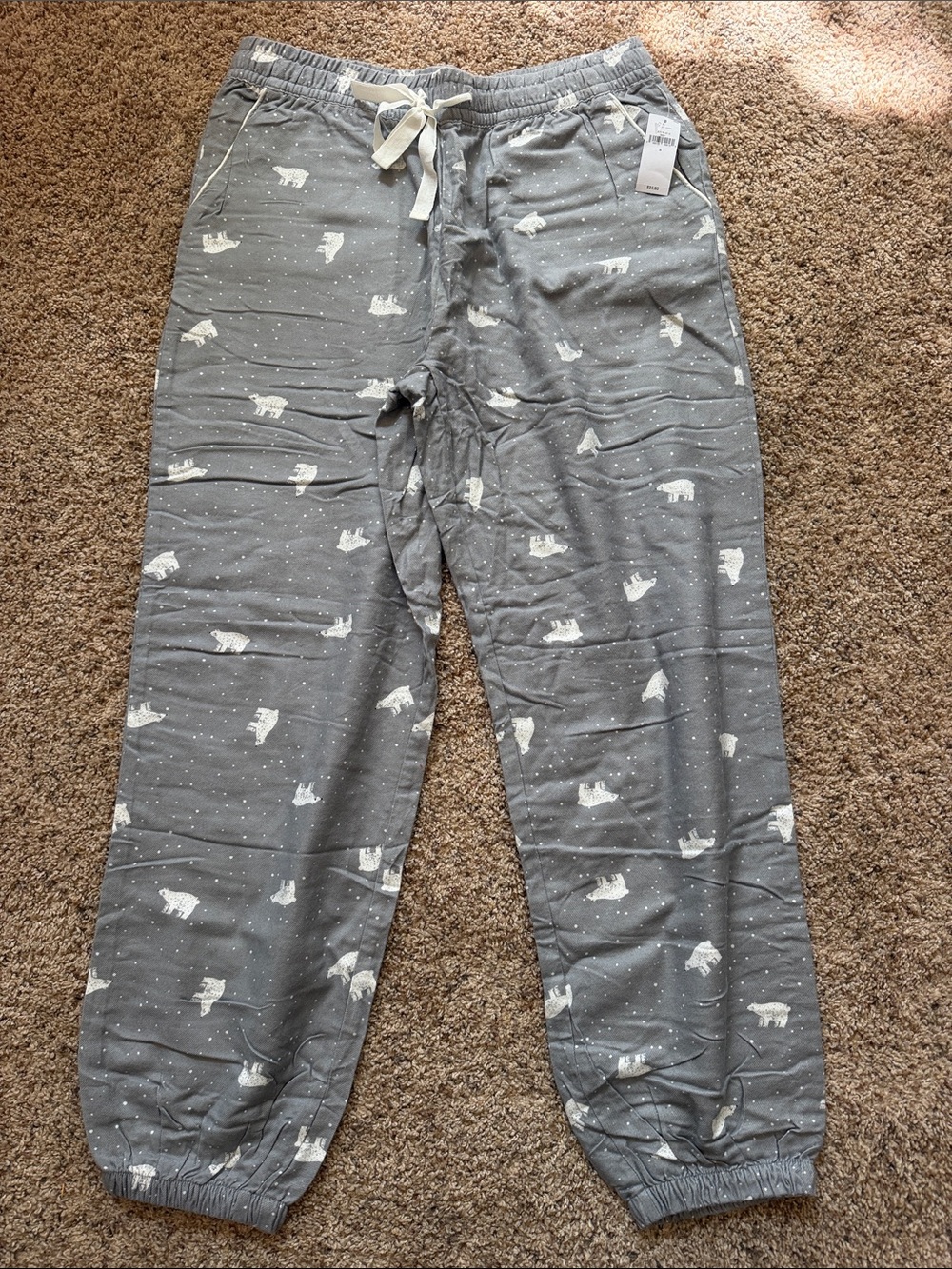 Cozy Women's Gray Polar Bear Print Pajama Pants